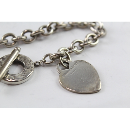 88 - Tiffany & Co Sterling Silver Belcher Link Bracelet with Heart Tag 36g