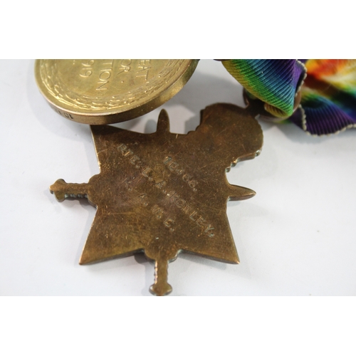 98 - WW1 Medals, 1914-15 Star & Victory 10466 Pte L.A Rowley RAMC x 2