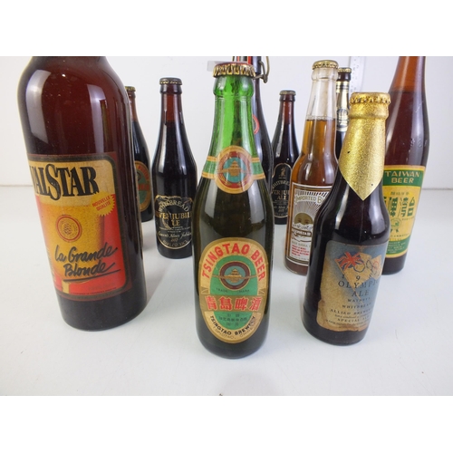 129 - Thirteen bottles of various beers, jubilee, tsinoto porter, bavarian tiawan beer, real steam beer, v... 