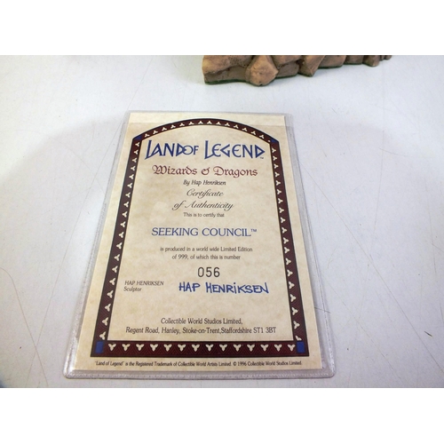 5 - Hap Henriksen land of legend with certificate of authenticity-Boxed seeking council figure limited e... 