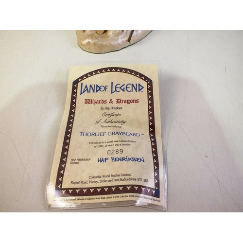 8 - Hap Henriksen land of legend with certificate of authenticity-  Thorlief greybeard 289/1500