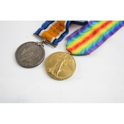 456 - WW1 Medal Pair M2-166622 CPL C.H. Broster A.S.C x2