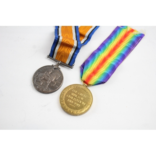 456 - WW1 Medal Pair M2-166622 CPL C.H. Broster A.S.C x2