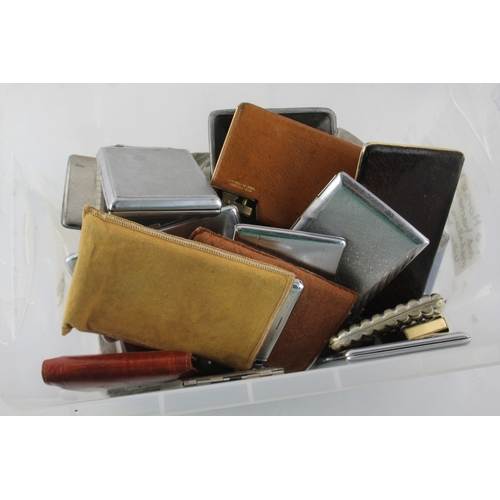 571 - Assorted Vintage Cigarette Cases & Ashtrays Inc Silver Plate, Brass, Etc Joblot