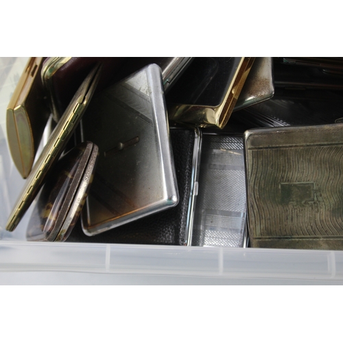 575 - Assorted Vintage & Antique Cigarette Cases Inc Gold Plate, Leather, Etc Joblot