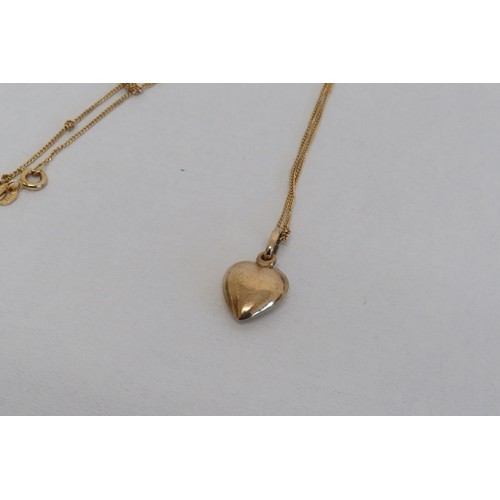 14 - 9ct gold chain with love heart pendant-2g