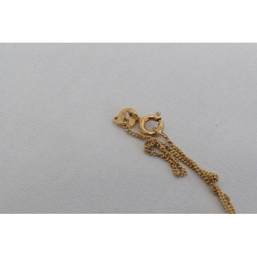 14 - 9ct gold chain with love heart pendant-2g