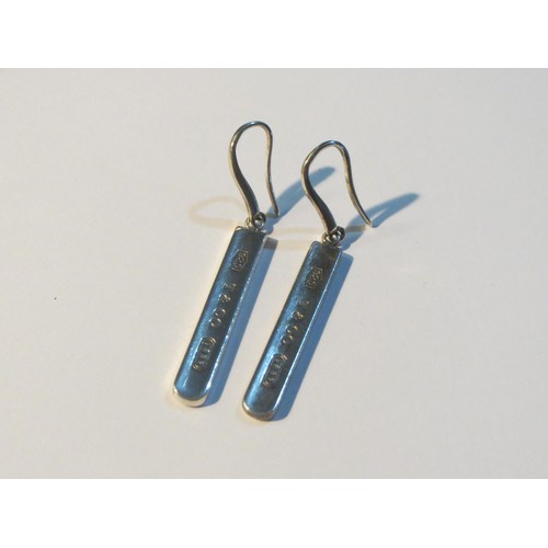 63 - Tiffany & Co 925 silver bar earrings.