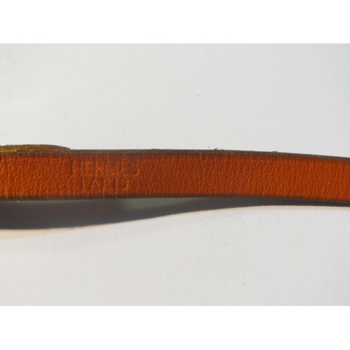 65 - Vintage Hermes Triple row brown leather bracelet.