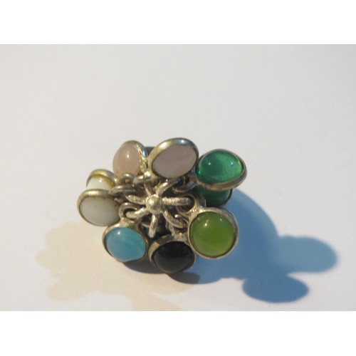 89 - Three silver gemstone rings.