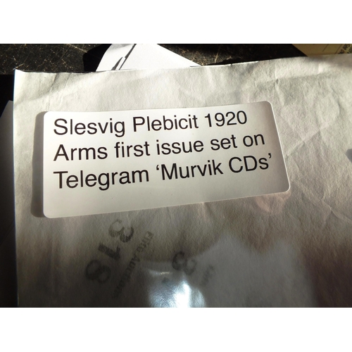 21 - Slesvig plebiscit 1920 arms first issue set on telegram 