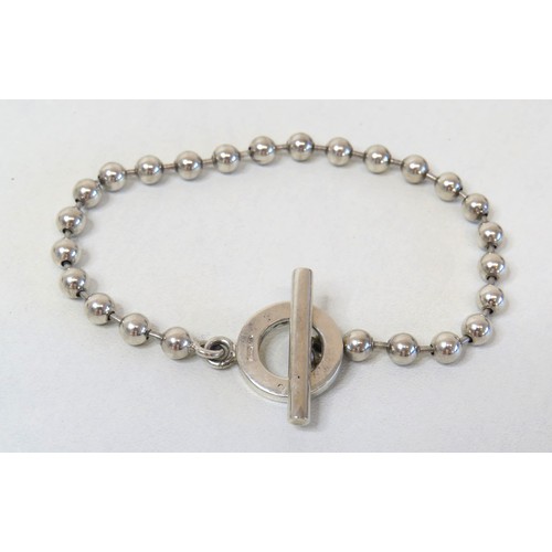 61 - Genuine Gucci 925 Sterling Silver Boule Toggle bracelet 8