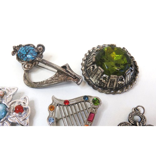 68 - Vintage Scottish Jewellery includes signed Miracle, brooches, bracelet and pendant.