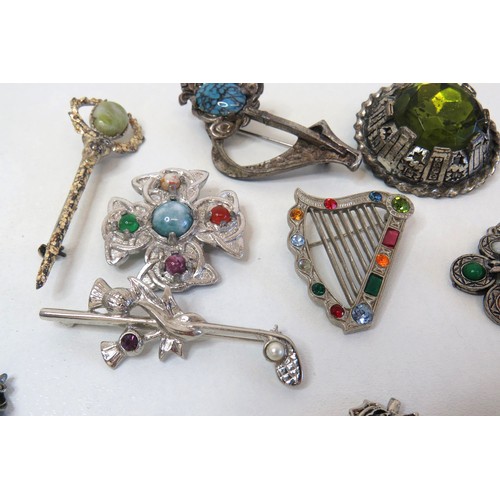 68 - Vintage Scottish Jewellery includes signed Miracle, brooches, bracelet and pendant.