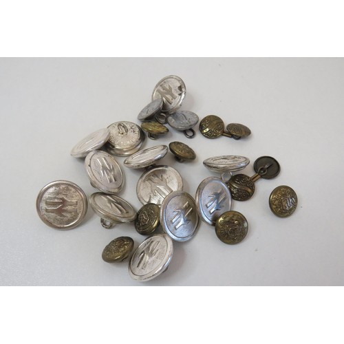 90 - Vintage buttons including British Railway uniform buttons.