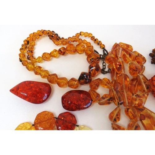 274 - Collection of Amber and faux amber Jewellery.