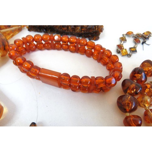 274 - Collection of Amber and faux amber Jewellery.