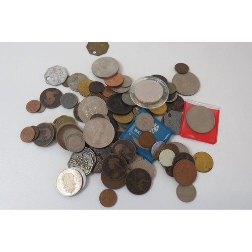 51 - Bag of various old coins and tokens etc