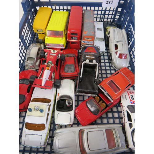 277 - Collection of vintage diecast including James Bond cars.