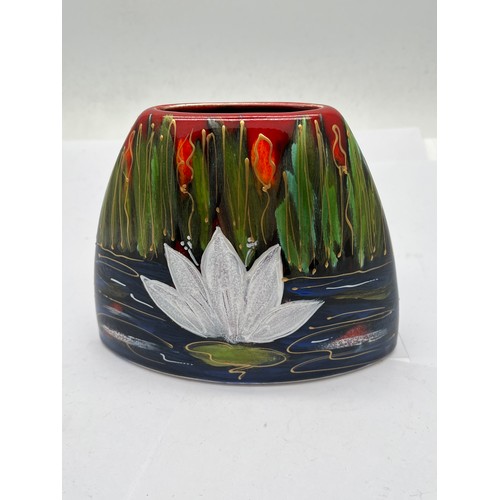 165 - Anita Harris waterlilly vase signed in gold.