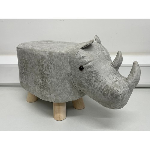 185 - Rhino faux suede footstool.