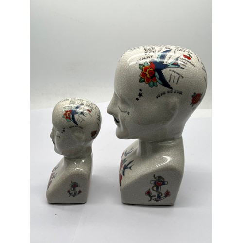 191 - Two phrenology heads.