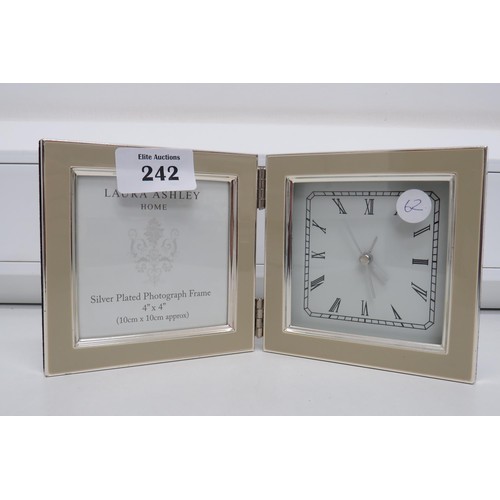 242 - Silver plate Laura Ashley clock