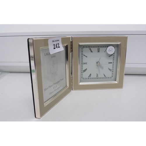 242 - Silver plate Laura Ashley clock