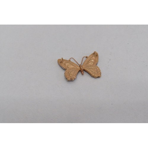 14 - 9ct Gold Butterfly pendant, 0.3g