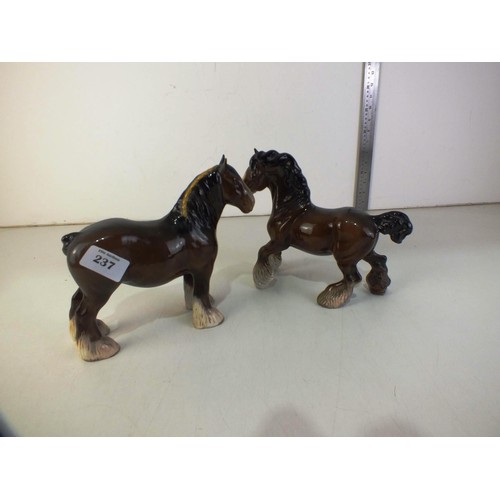 237 - Pair of beswick shire horses