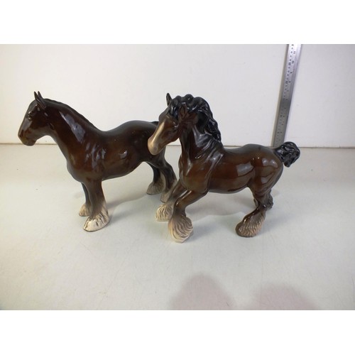 237 - Pair of beswick shire horses