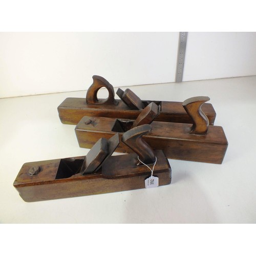 392 - Three large wooden block planes