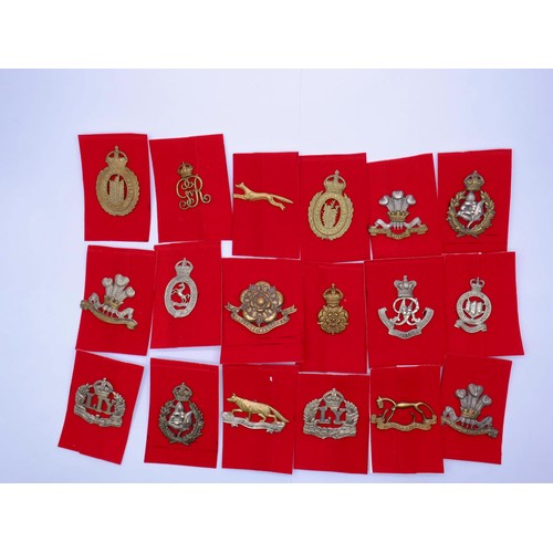 2 - 18 Military Infantry Cap badges to inc 
Berkshire 
Northumberland
Queens own Oxfordhire hussars
Quee... 