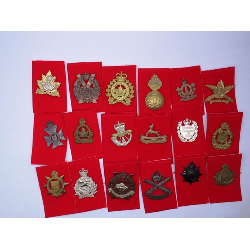 3 - 18 Canadian Military Cap badges to inc 
Hussars
De Hull
Calgary Highlanders
West Nova Scotia