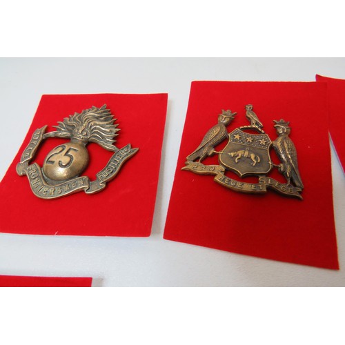 7 - 18 Military Infantry Cap badges to inc 
Royal Frontiersmen
Pro Reg ET LEGE
Tank Corps