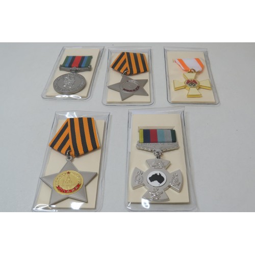 15 - 5 Reproduction medals to inc 
Medal of Glory 2nd class
Medal of glory 3rd class
Australian POW