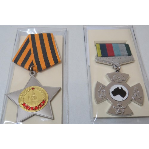 15 - 5 Reproduction medals to inc 
Medal of Glory 2nd class
Medal of glory 3rd class
Australian POW