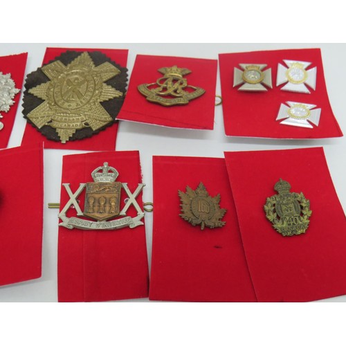 48 - 18 Military Regiment/Cap Badges to Inc 
140 Canada
Queens own Oxfordshire Hussars 
Royal Highland of... 