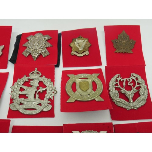 49 - 18 Military Regiment/Cap Badges to Inc 
Lorne Scotts
Nova Scotia Highlanders
Flor go Bas