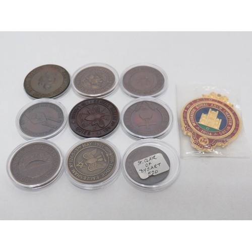 58 - 10 Masonic Coin/Medallions mostly Scottish