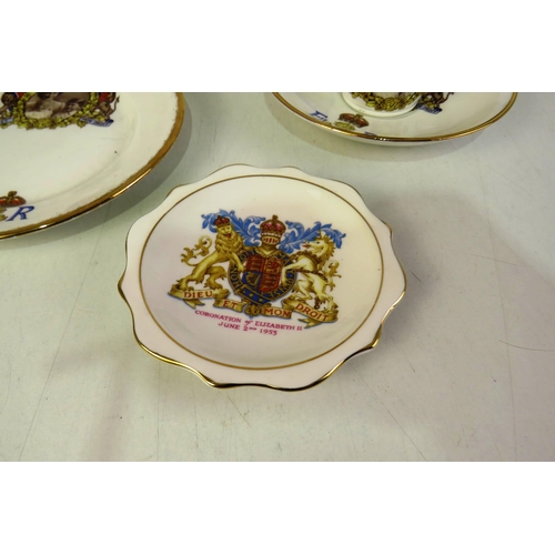 131 - Eight pieces of commemorative ceramic including victory day and royal