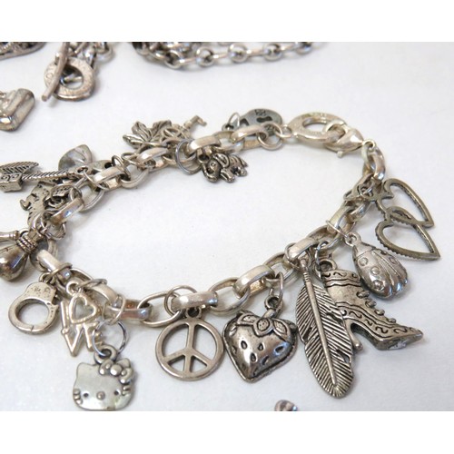 222 - Selection of Fashion Jewellery Charm Bracelets.