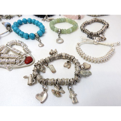 223 - Job lot of fashion bracelets including Charmology Gemstone.