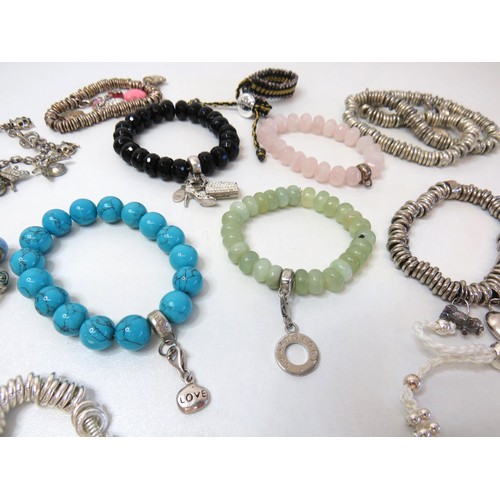 223 - Job lot of fashion bracelets including Charmology Gemstone.