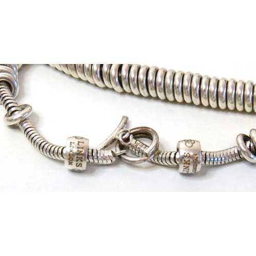 227 - Three 925 silver bracelets to include Links of London.
Weight 54.6g