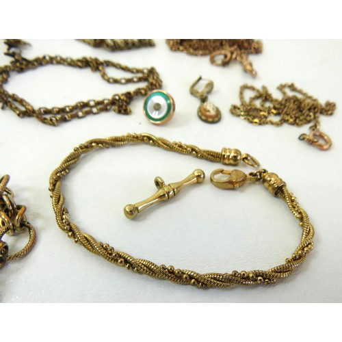 220 - Gold Tone jewellery to include bracelets, necklaces, earrings, brooches etc.