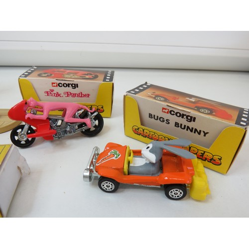 241 - Five boxed diecast to include Dinky Toys 781 Petrol pump station, Corgi Bugs Bunny and Pink Panther ... 