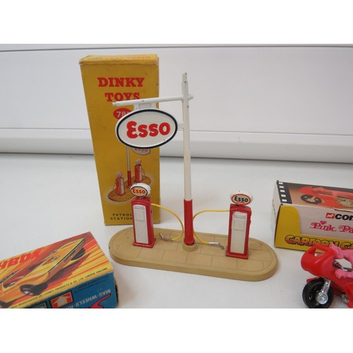 241 - Five boxed diecast to include Dinky Toys 781 Petrol pump station, Corgi Bugs Bunny and Pink Panther ... 