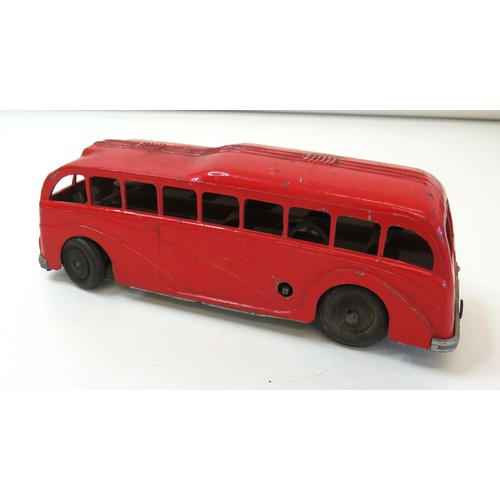 242 - Vintage Mettoy 820 Red Streamline clockwork bus.