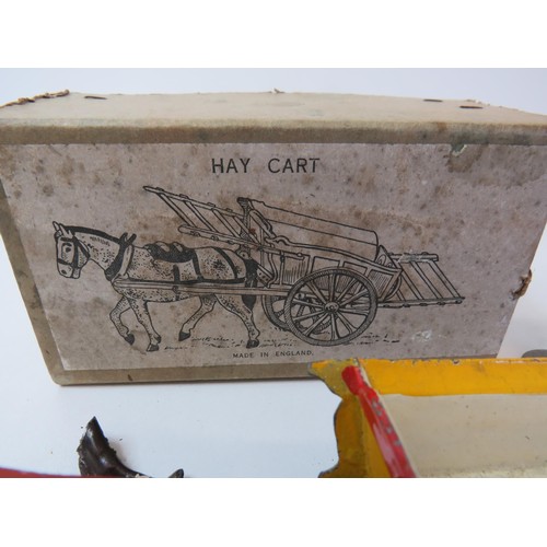 250 - Vintage lead toys to include boxed Horse and Cart (as found).